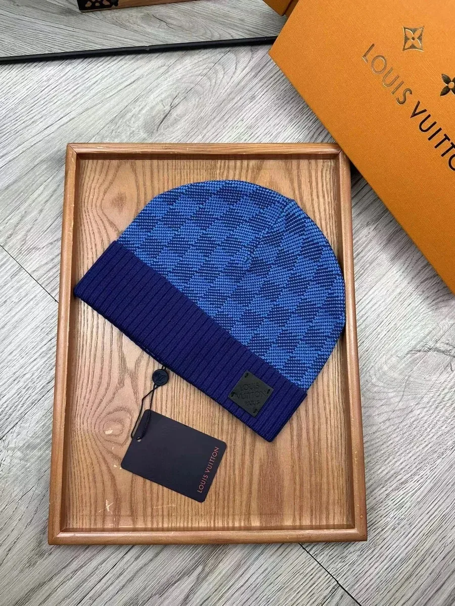Louis Vuitton Blue Check Beanie