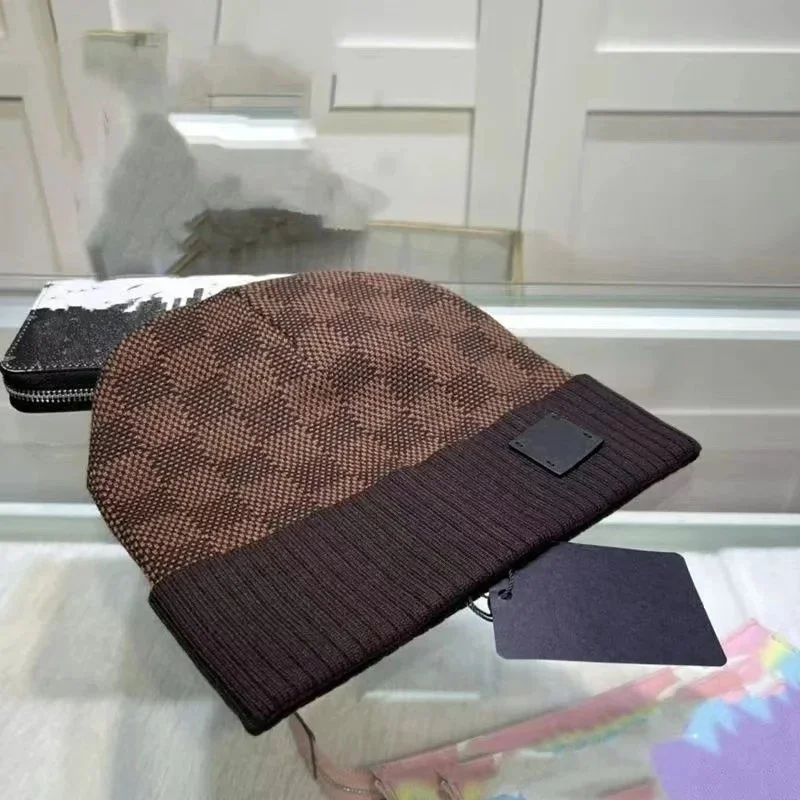 Louis Vuitton Tabi格子咖啡色针织帽