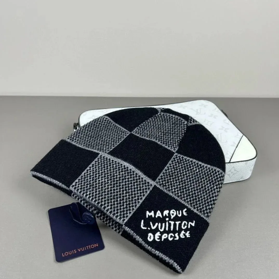 Louis Vuitton Checkerboard Beanie Black