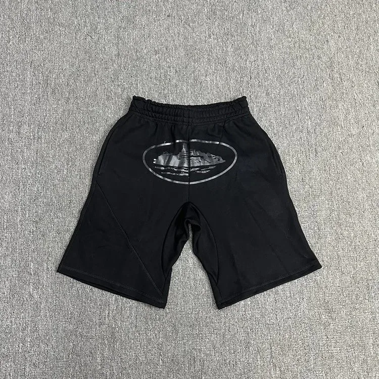Black Graphic Print Shorts