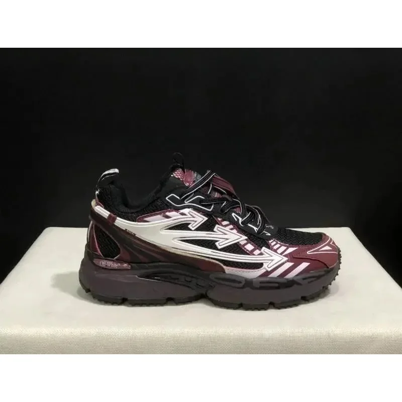 Unisex Wine Red Off-White Sneakers