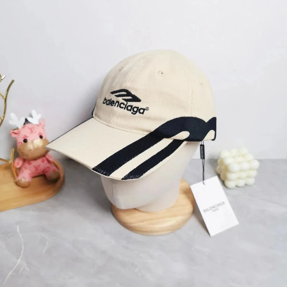 Balenciaga Beige & Black Baseball Cap