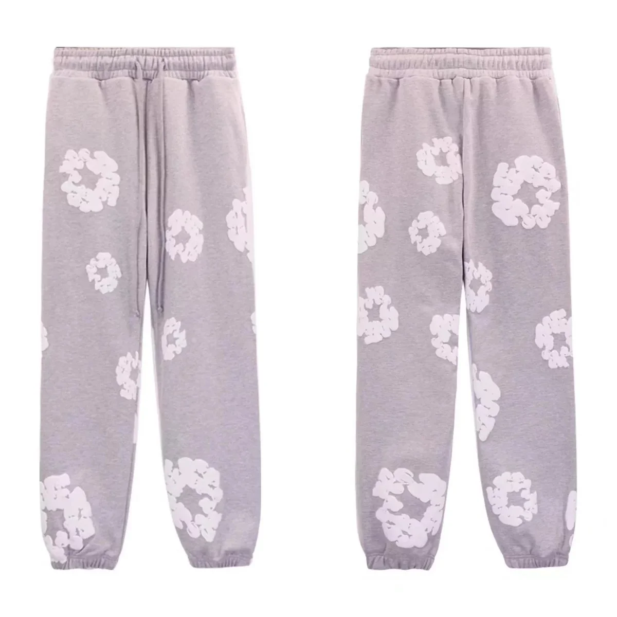 Grey Scrunchie Print Sweatpants