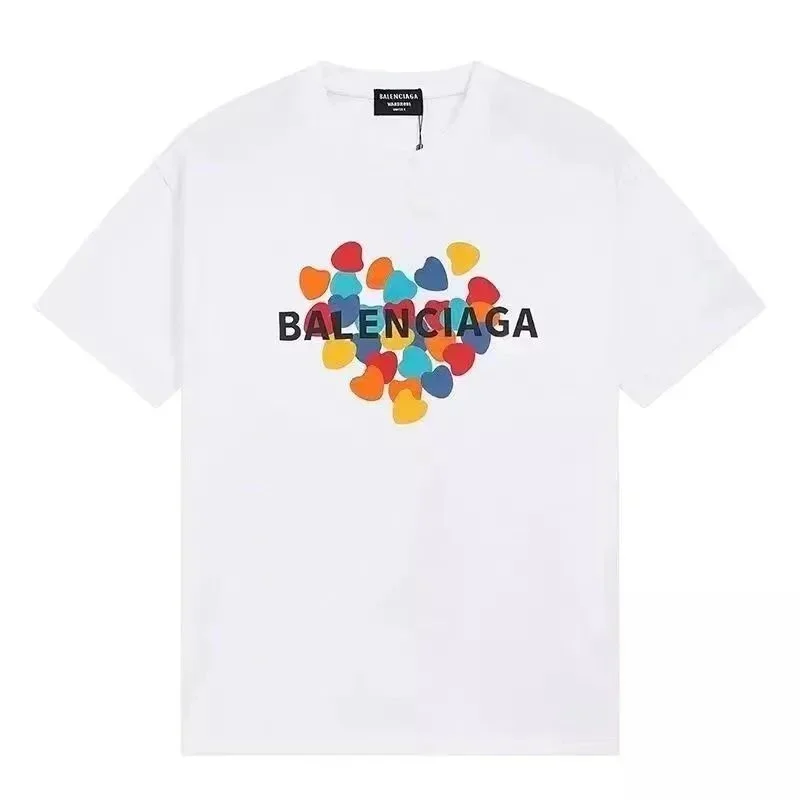 Balenciaga Colorful Hearts T-Shirt White