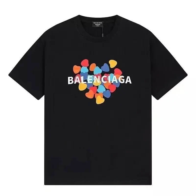 Balenciaga Heart Print T-Shirt Black