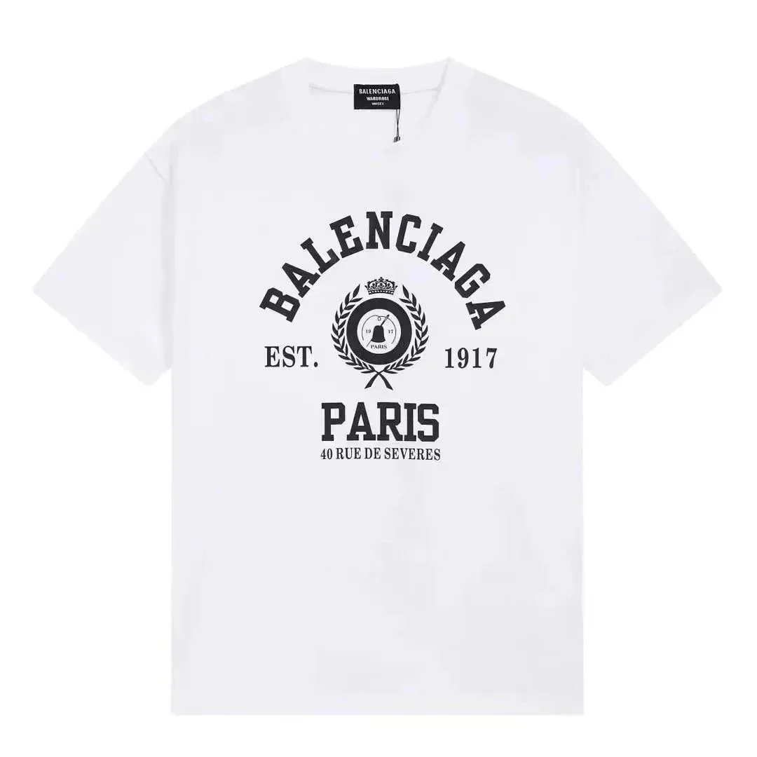 Balenciaga White Paris Print T-Shirt