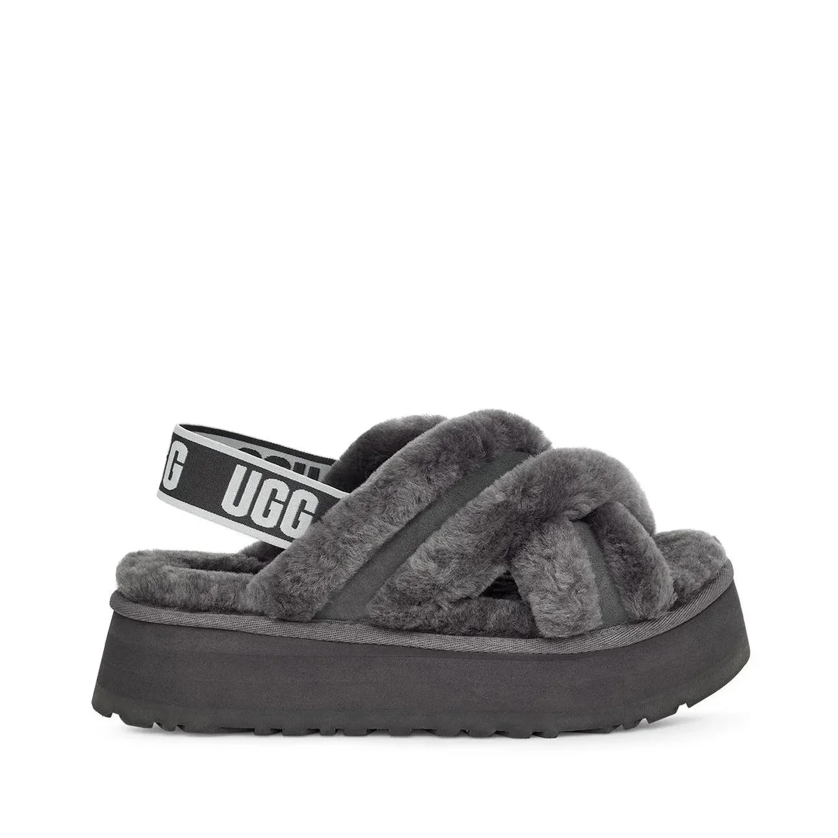 UGG Classic Short Faux Fur Sandals Grey