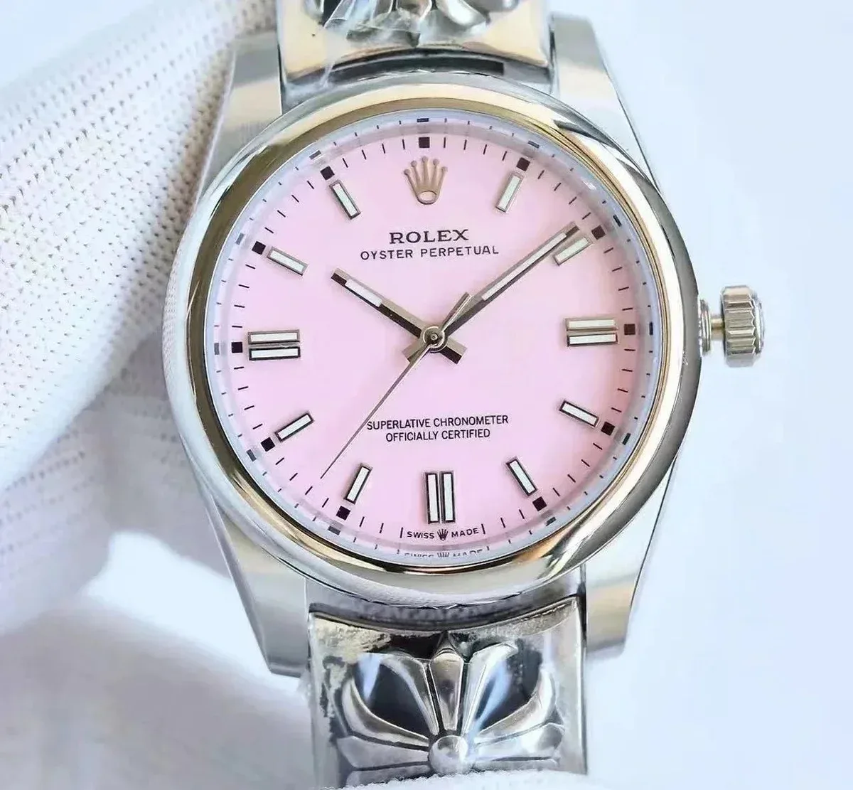 Rolex Oyster Perpetual Pink Dial Women's Watch