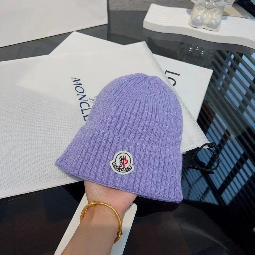 Moncler Lilac Knit Beanie Hat