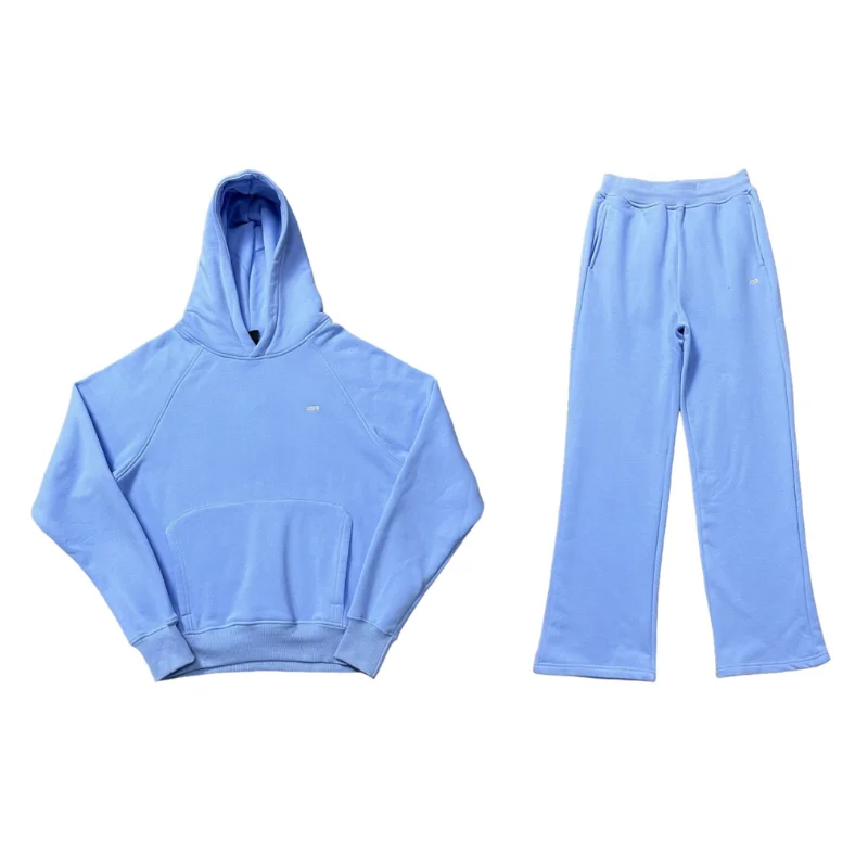 Blue Solid Tracksuit Set
