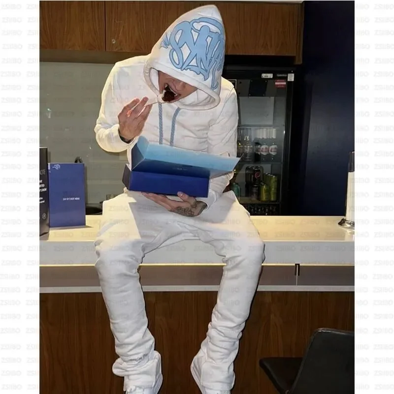 15 White Streetwear Tracksuit Set
