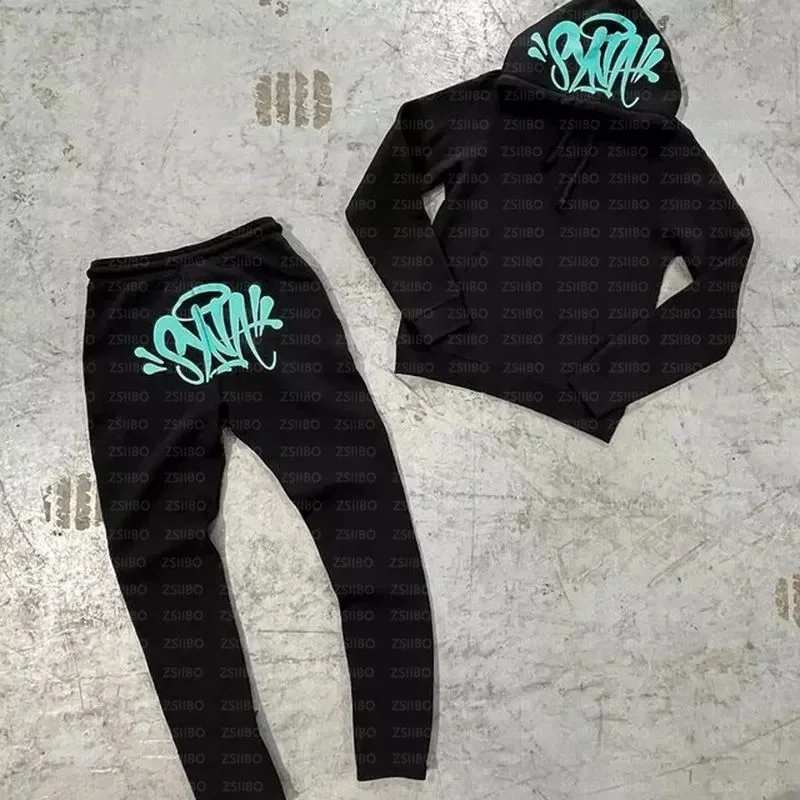 Unisex Black with Turquoise Graffiti Co-ord Set