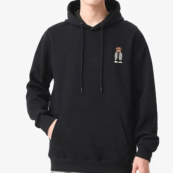 Black Bear Embroidery Hoodie
