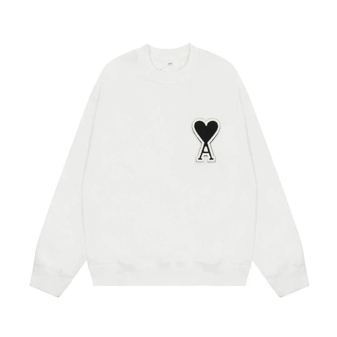 Ami AM1061 White Heart Logo Sweatshirt