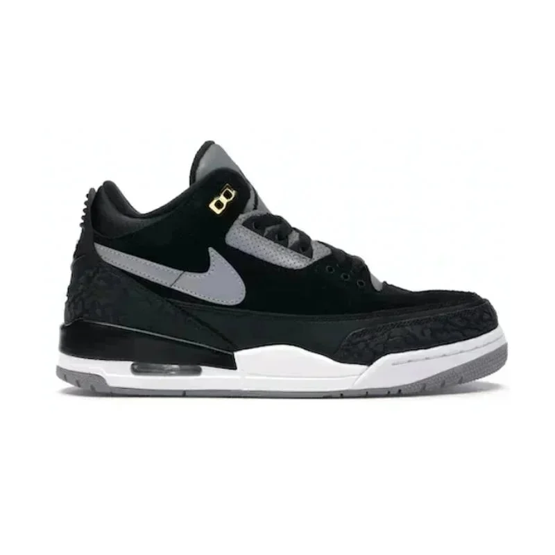Nike Air Jordan 3 Tinker Black Cement Gold Sneakers