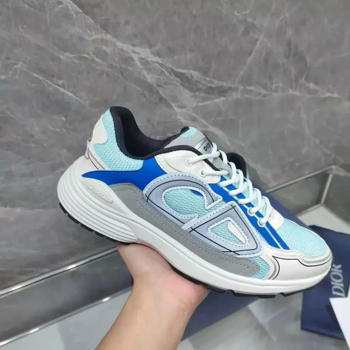 Dior Dior Book Tote Blue & White Sneakers