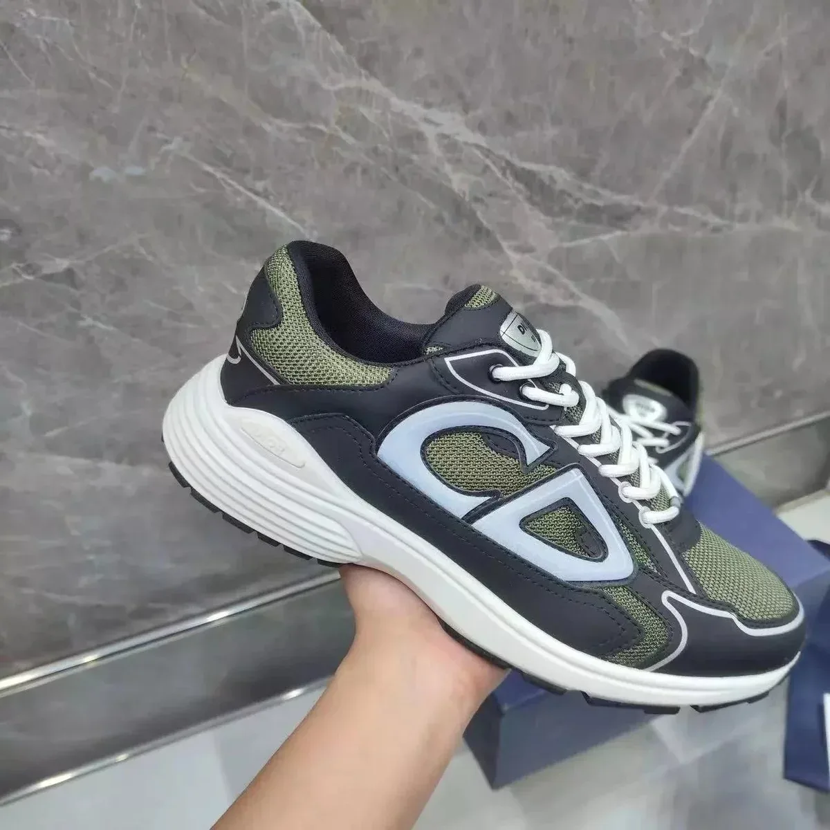 Dior Air Force 1 Black/Green Sneakers