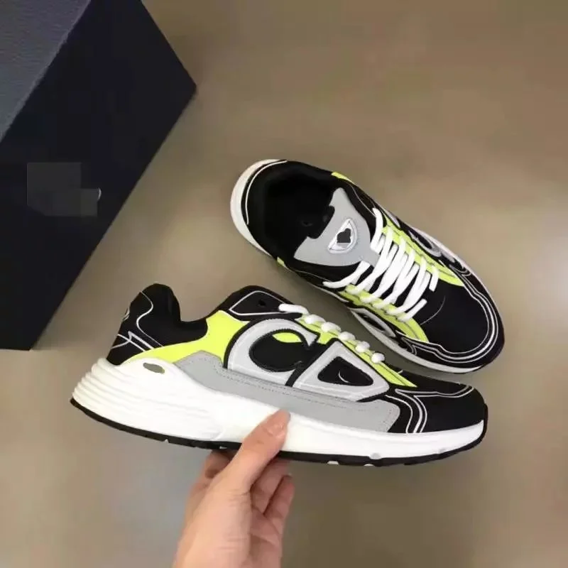 Dior Air Force 1 Black & Neon Yellow Sneakers
