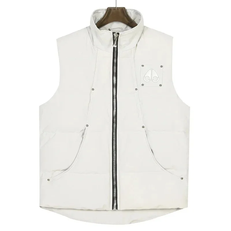 Unisex White Quilted Puffer Vest with Zipper