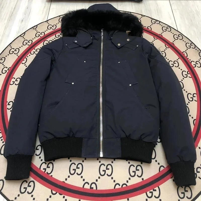 Navy Fur-Lined Parka Winter Jacket