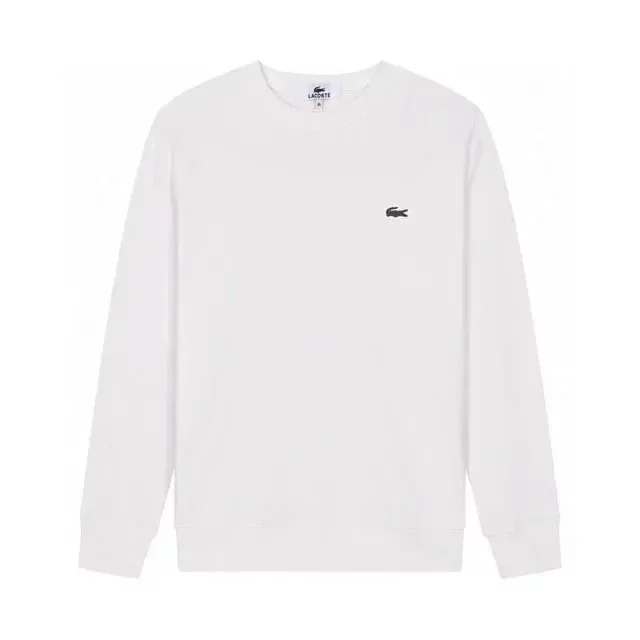 Lacoste White Crocodile Logo Crew Neck Sweatshirt