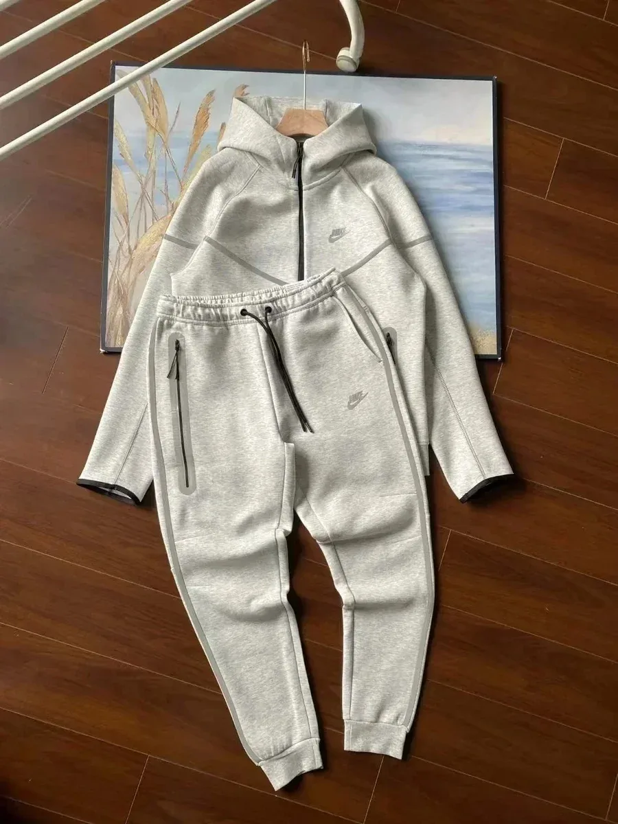 Nike Tech Fleece Light Grey Hoodie & Pants Set