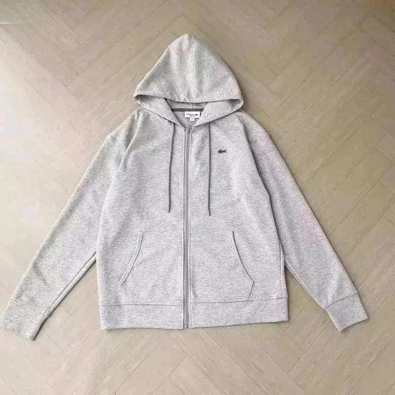 Lacoste Grey Crocodile Zip-Up Hoodie