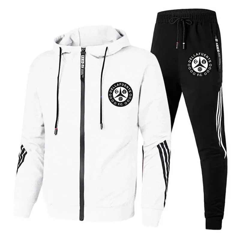 Unisex White/Black Della Fuente Tracksuit Set