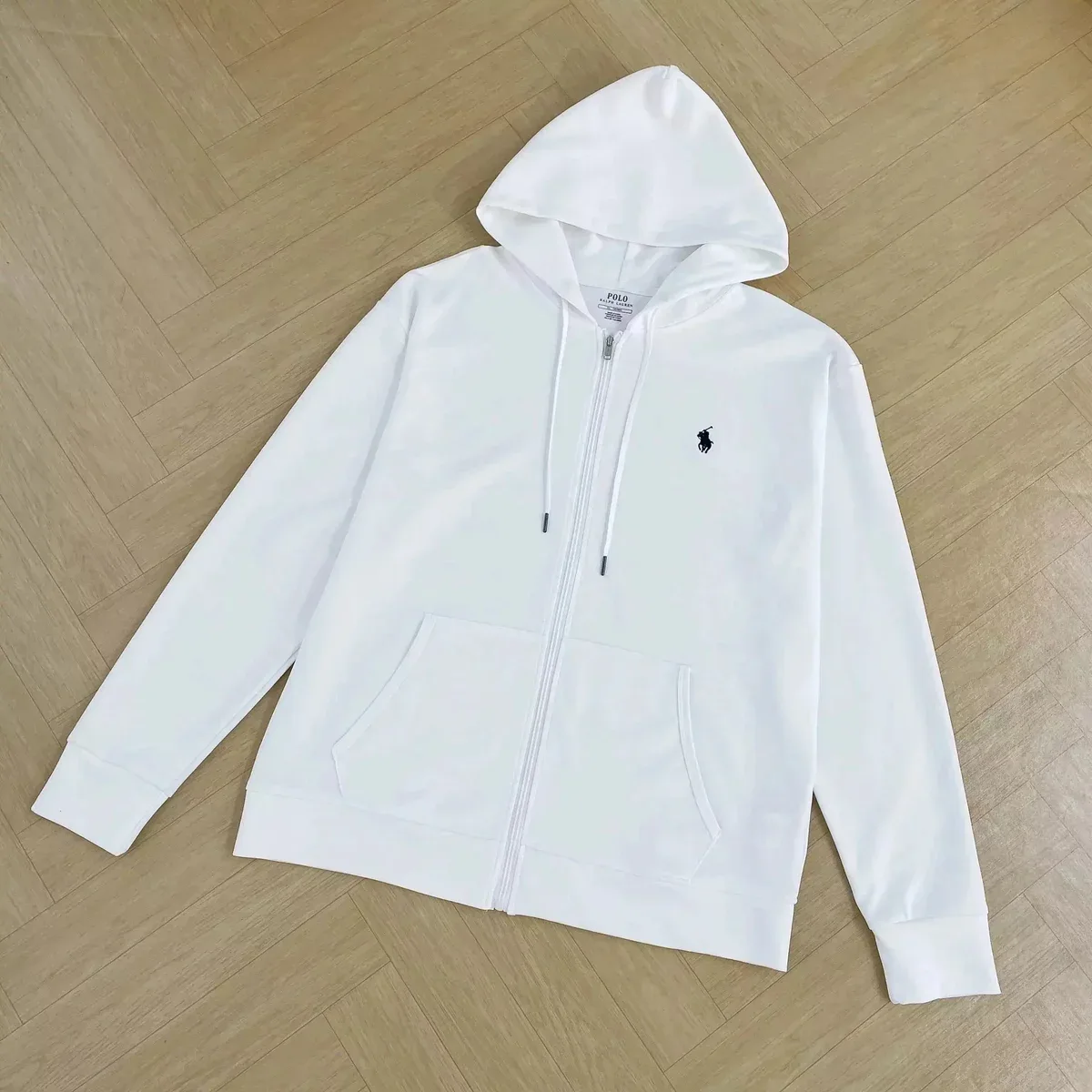 Polo Ralph Lauren White Pony Zip-Up Hoodie
