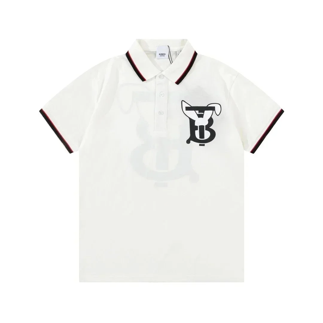 Burberry White TB Logo Polo Shirt