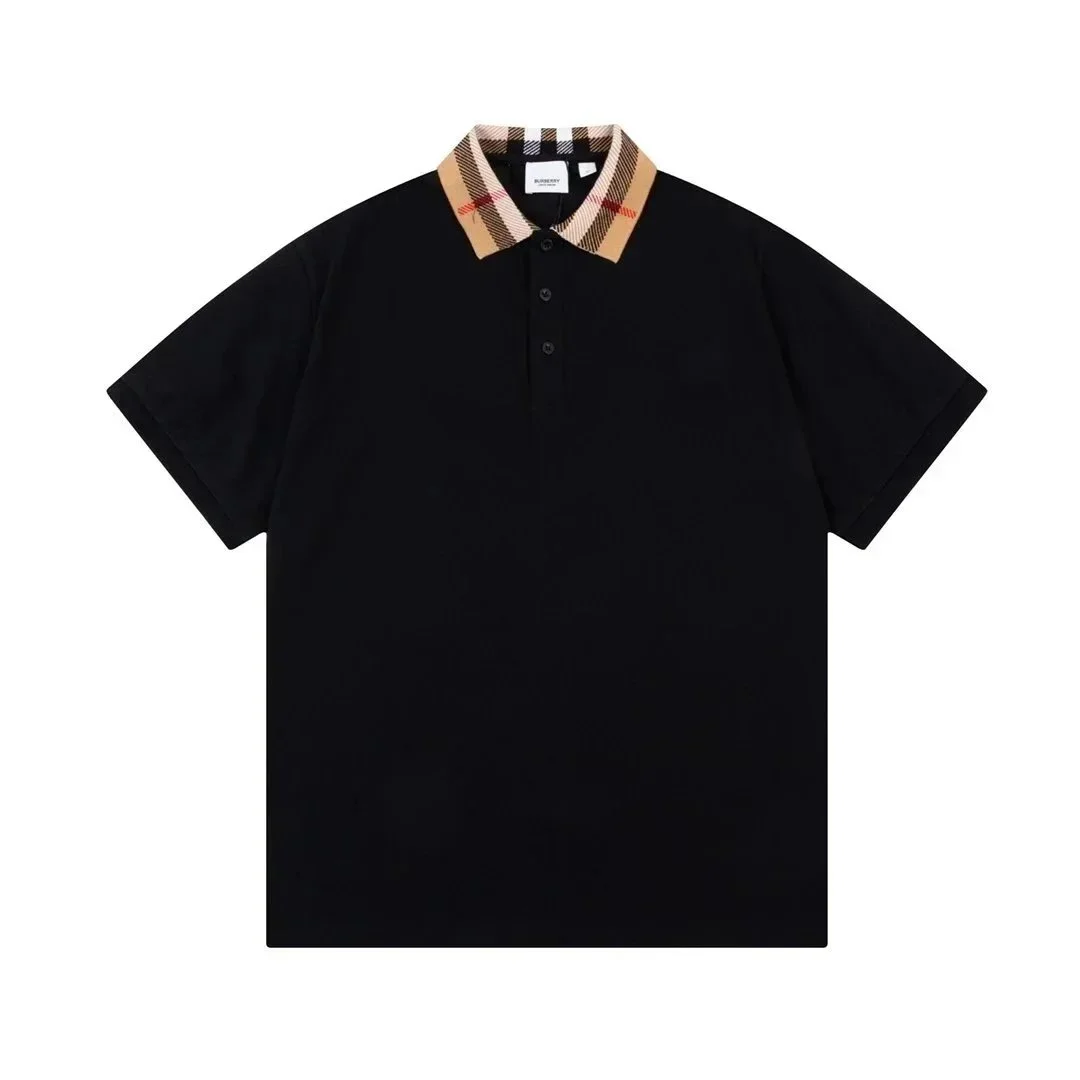 Burberry Black Nova Check Collar Polo Shirt