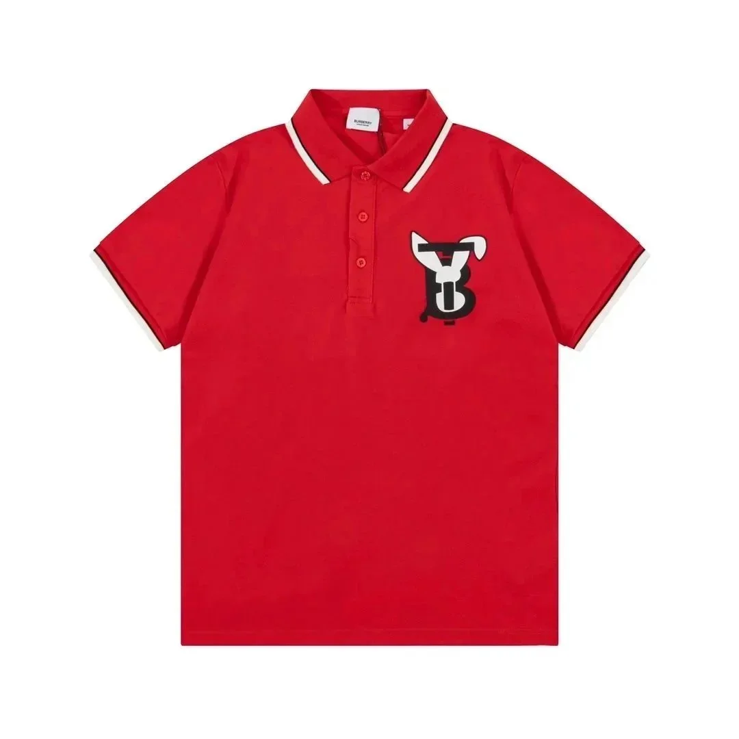 Burberry Red TB Monogram Polo Shirt