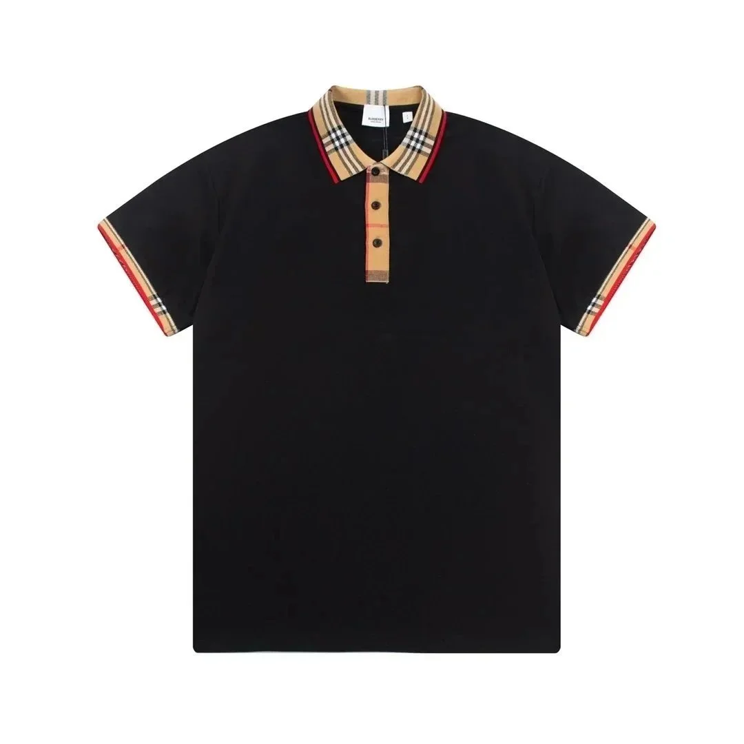 Burberry Black Iconic Check Polo Shirt