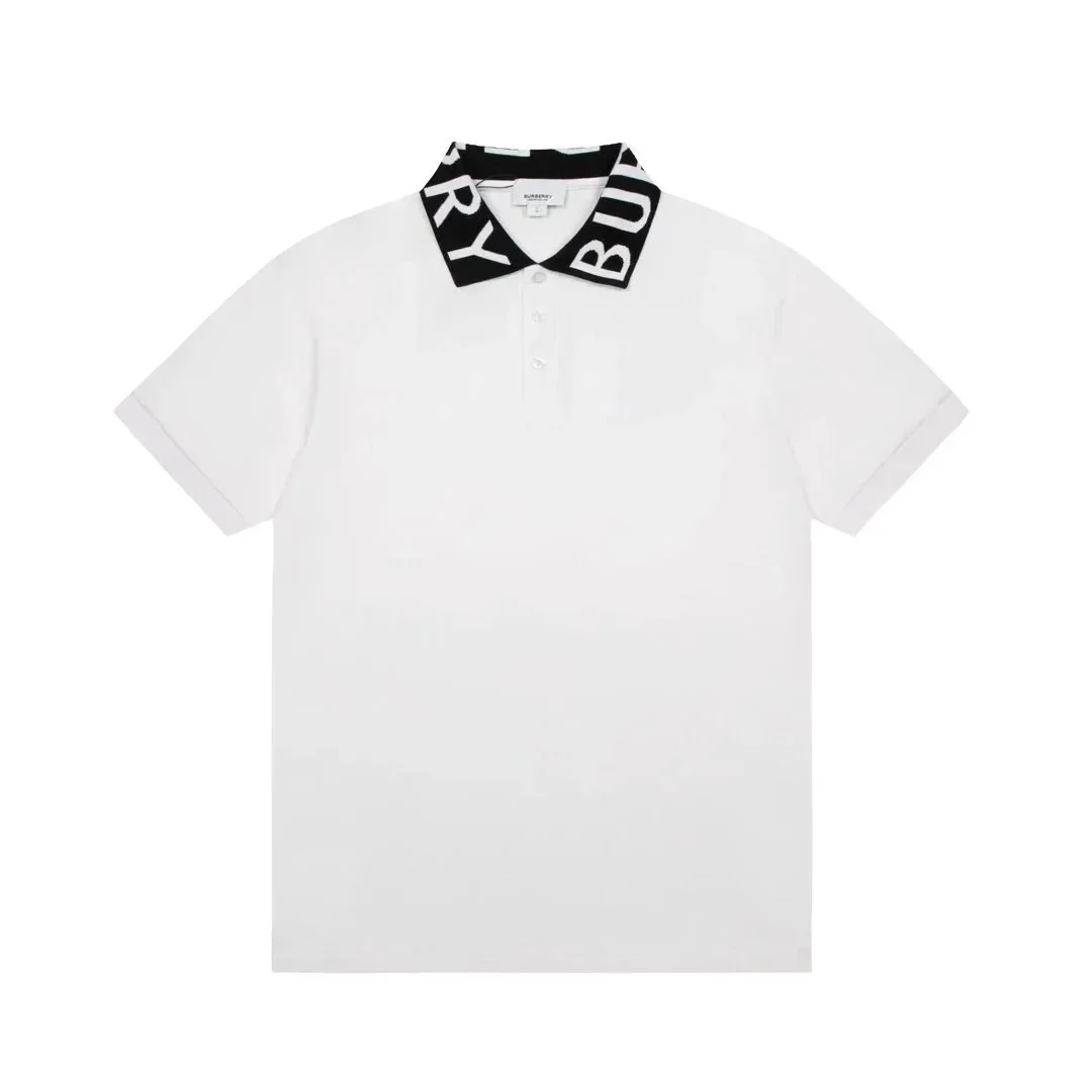 Burberry White Logo Collar Polo Shirt