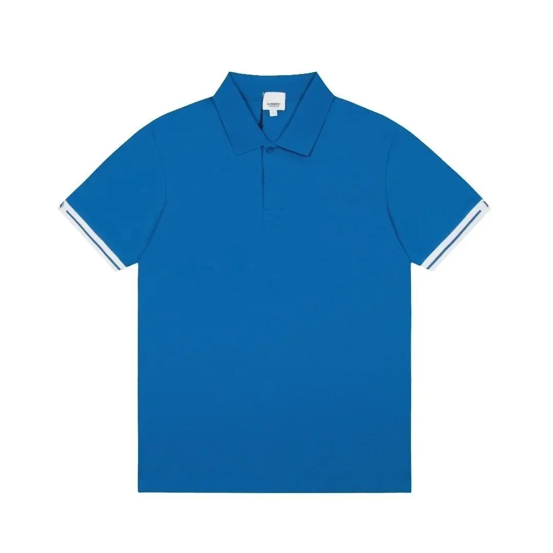 Burberry Blue Polo Shirt with White Trim
