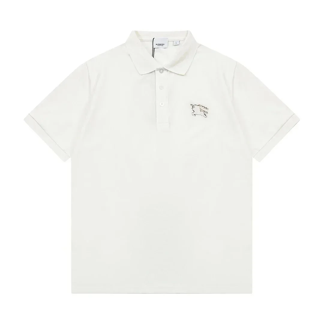 Burberry White Pony Embroidered Polo Shirt