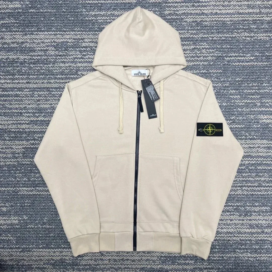 Stone Island Shadow Project Beige Zip-Up Hoodie