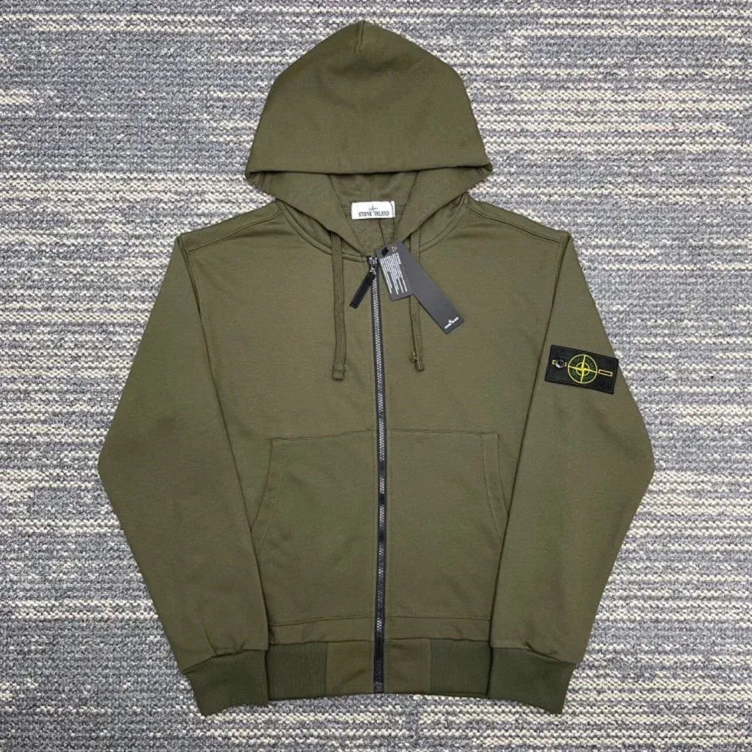 Stone Island 68-15 Olive Green Hoodie