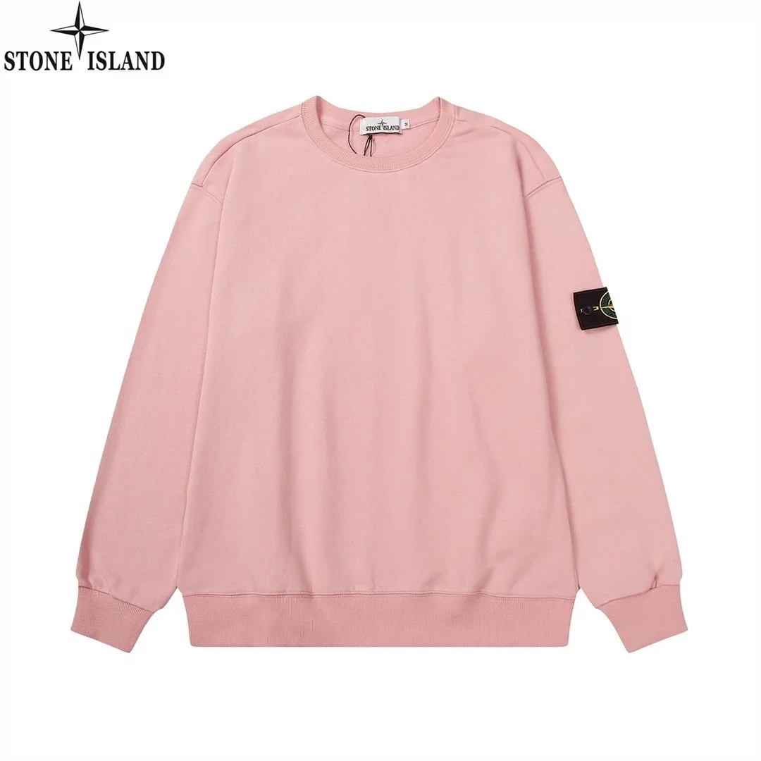 Stone Island Pink Solid Crewneck Sweatshirt