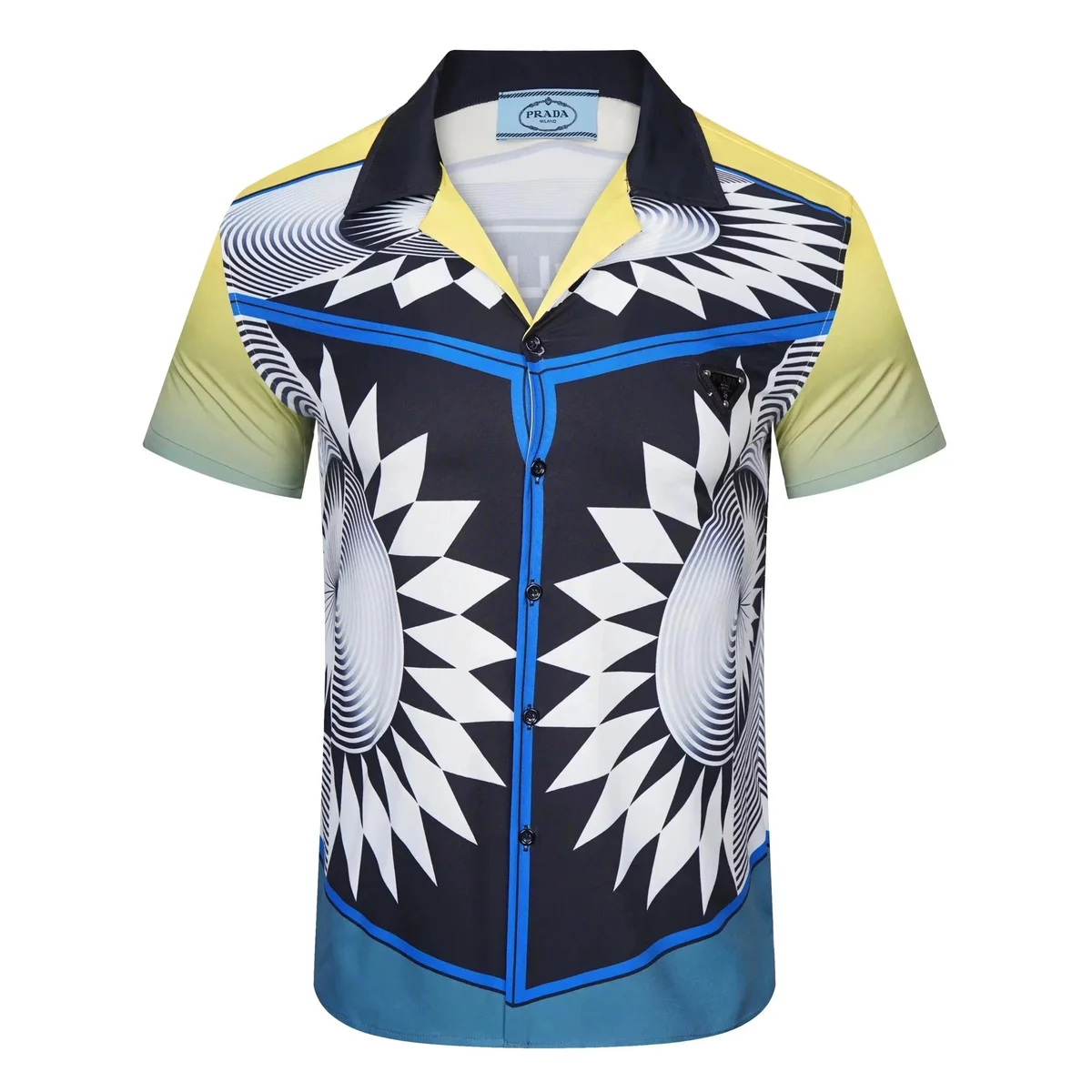 Prada Geometric Print Short-Sleeve Shirt