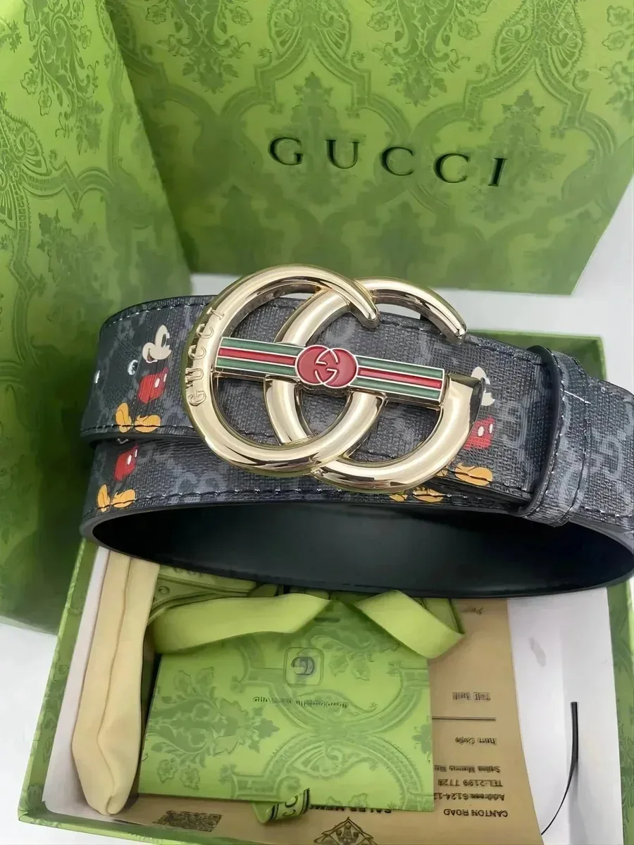 Gucci Mickey Mouse Belt Black Leather Belt