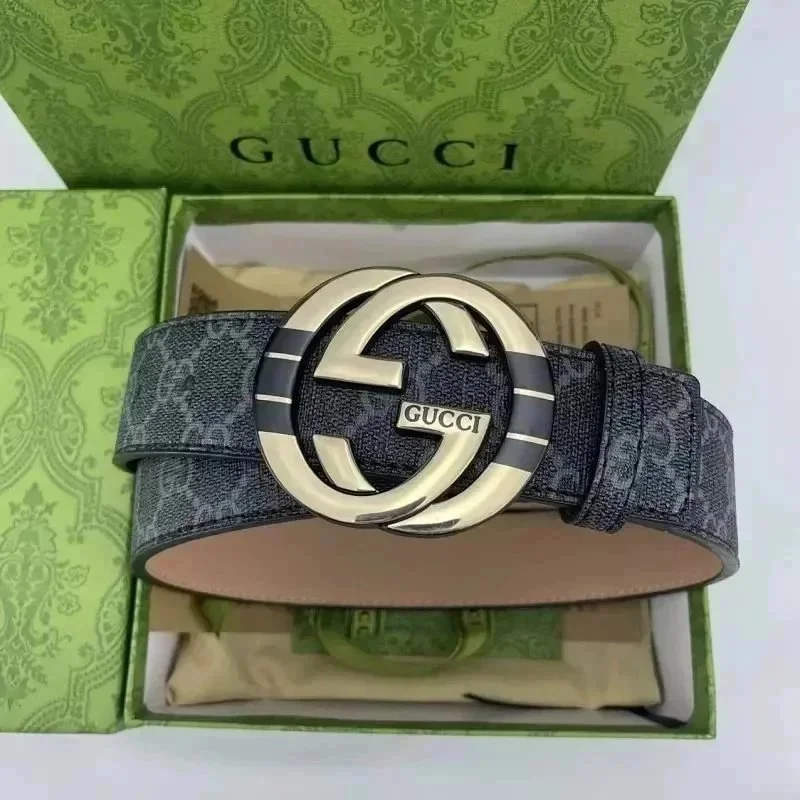 Gucci GG Supreme Belt Navy Blue Leather Belt