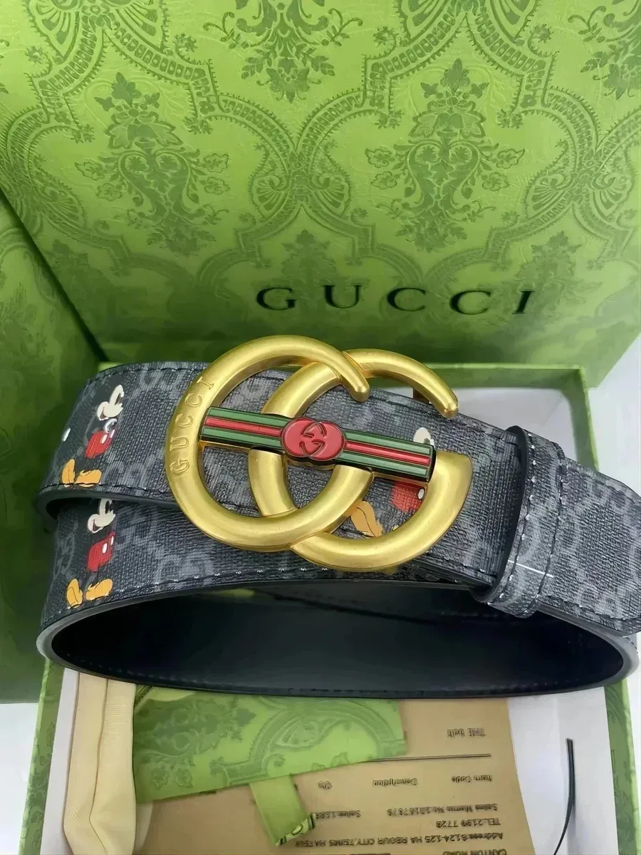 Gucci GG Supreme Mickey Mouse Belt Black