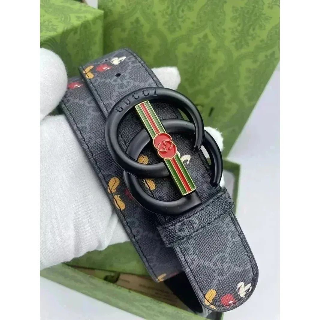 Gucci GG Supreme Belt Black with Mickey Print
