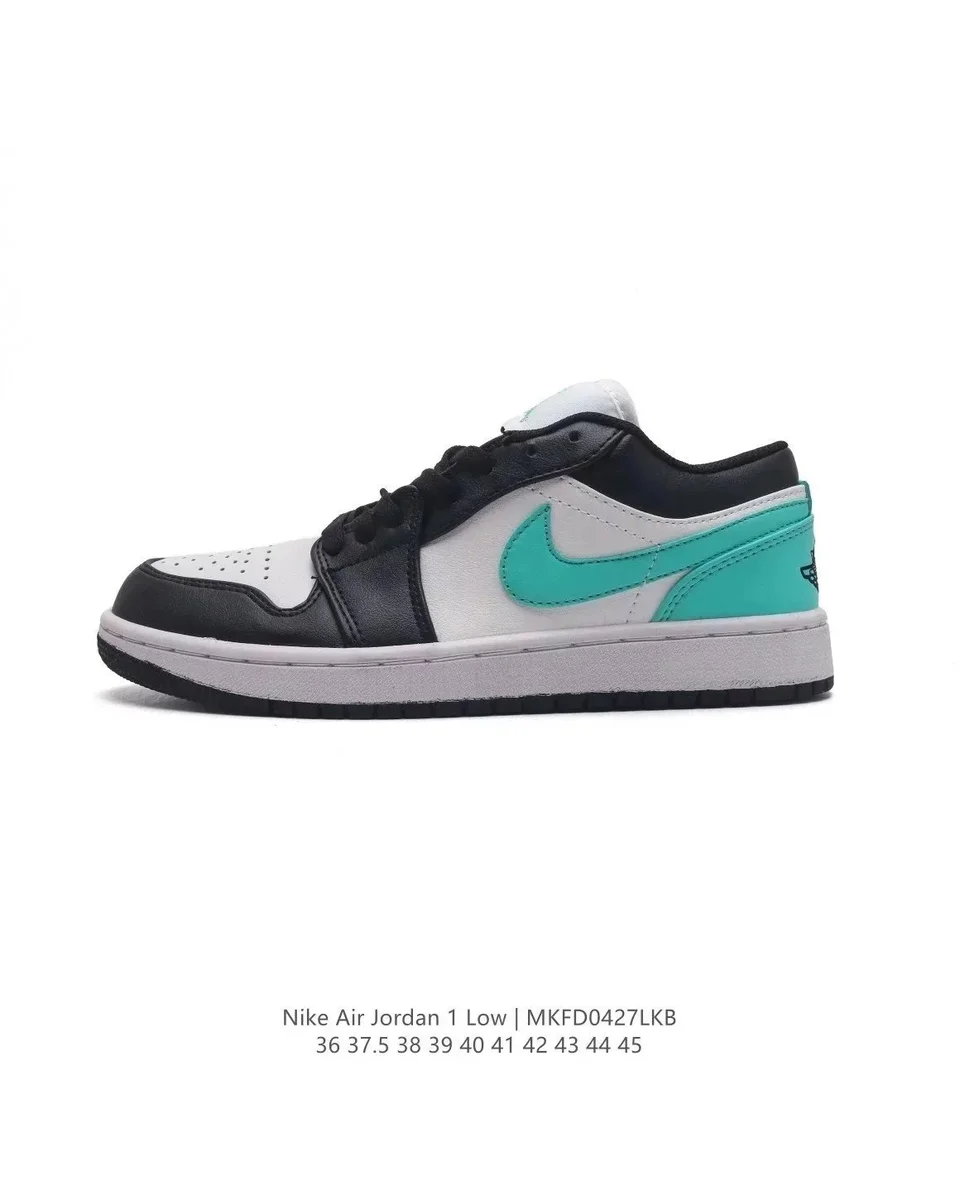 Nike Air Jordan 1 Low Black/White/Turquoise Sneakers