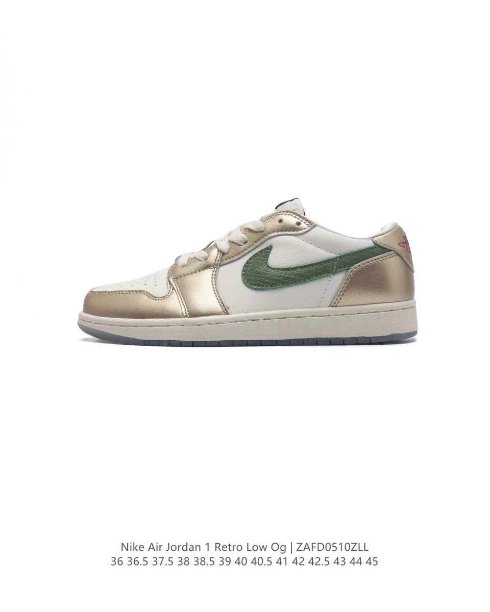 Nike Air Jordan 1 Retro Low Og Sail/Green Gold Sneakers