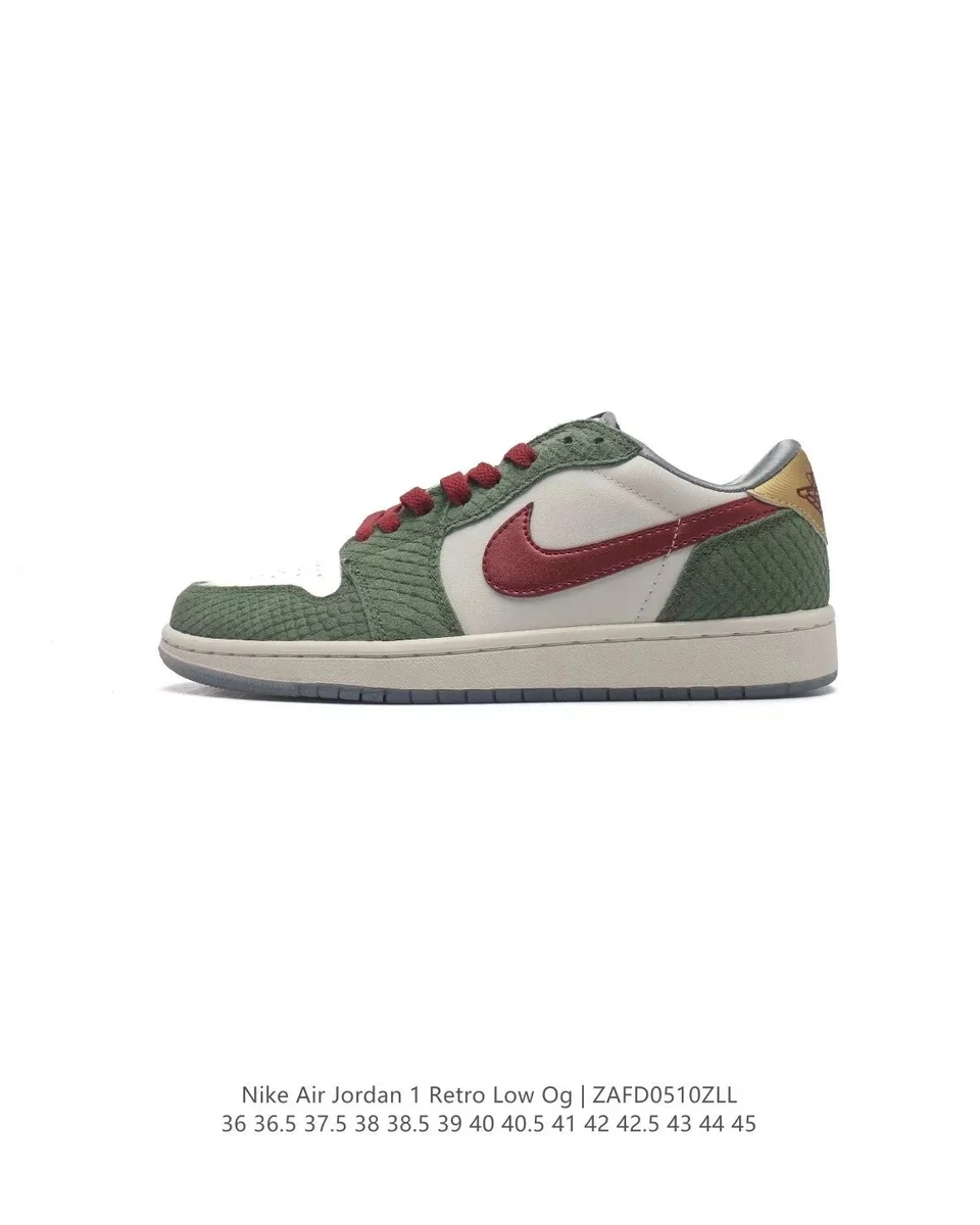 Nike Air Jordan 1 Retro Low Og Sail/Green/Red Sneakers