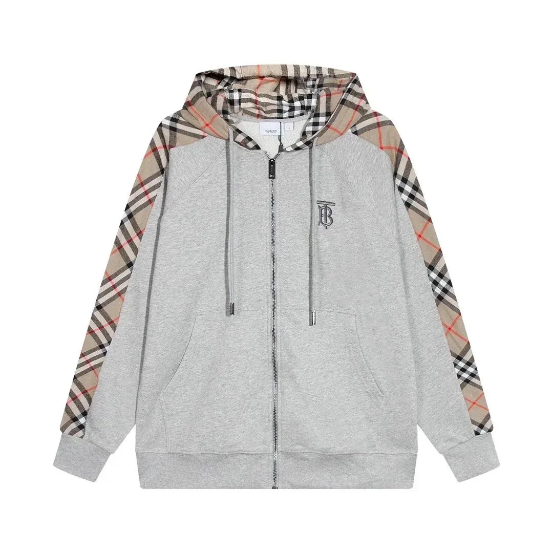 Burberry Grey TB Monogram Zip-Up Hoodie