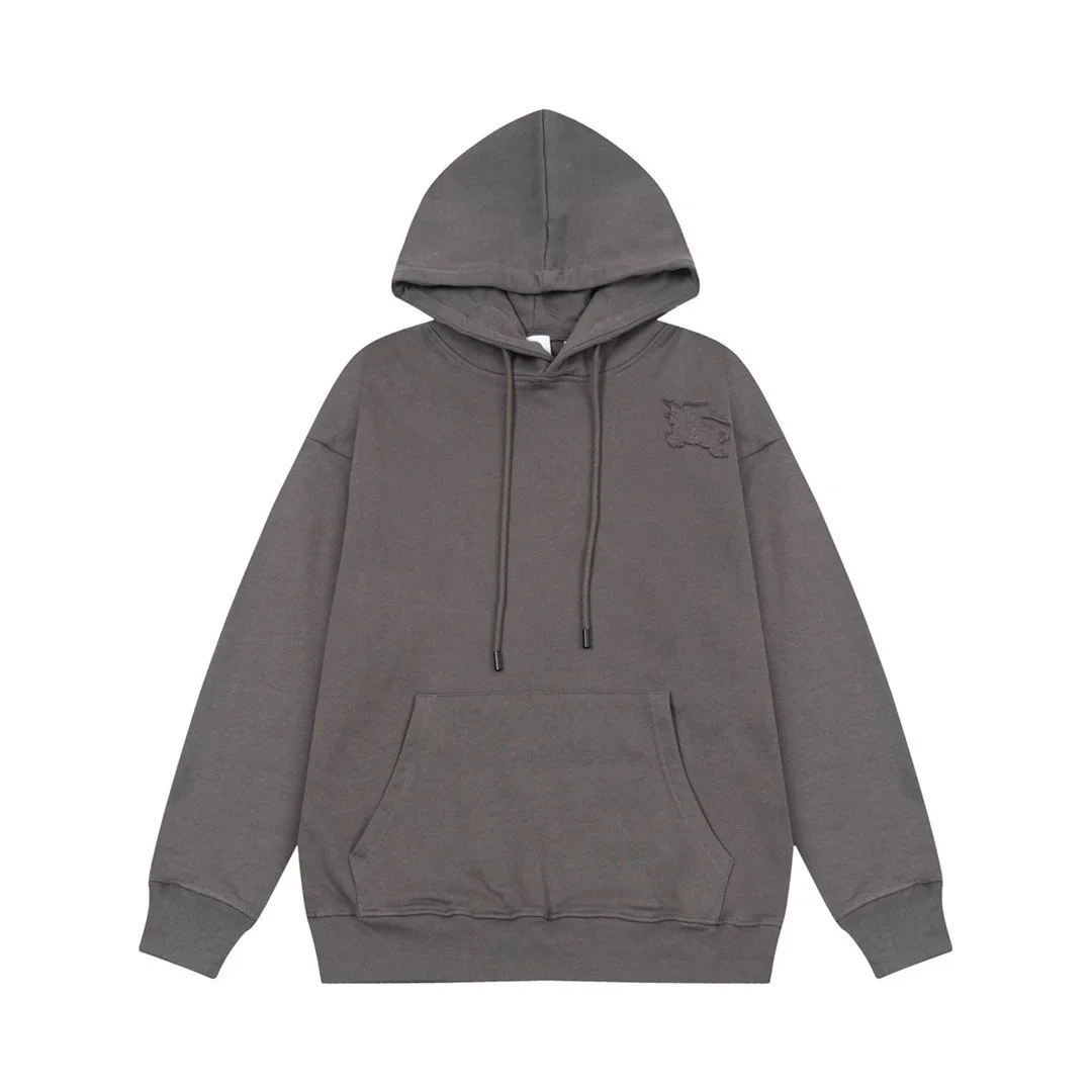Unisex Dark Grey Hoodie with Embroidered Patch