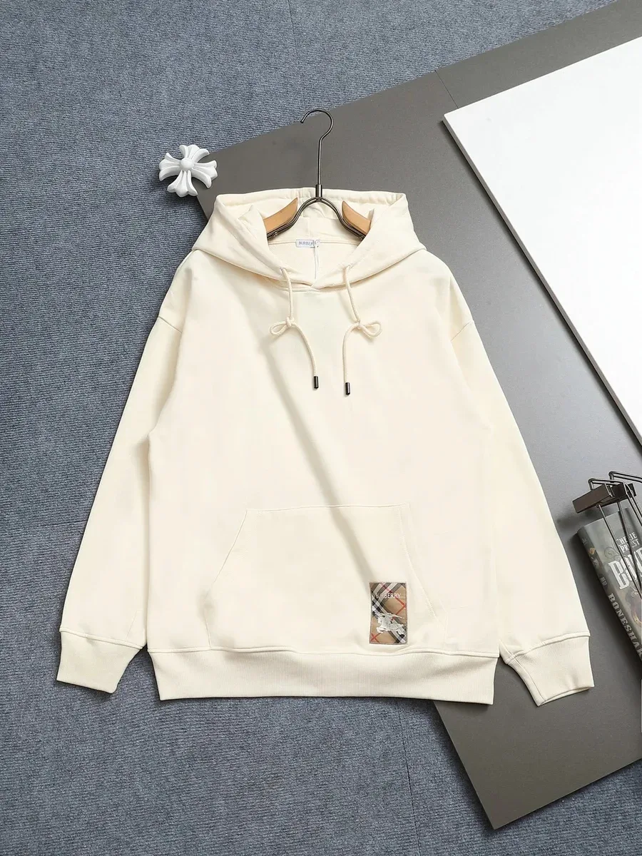 Burberry Cream Hoodie with Iconic Patch